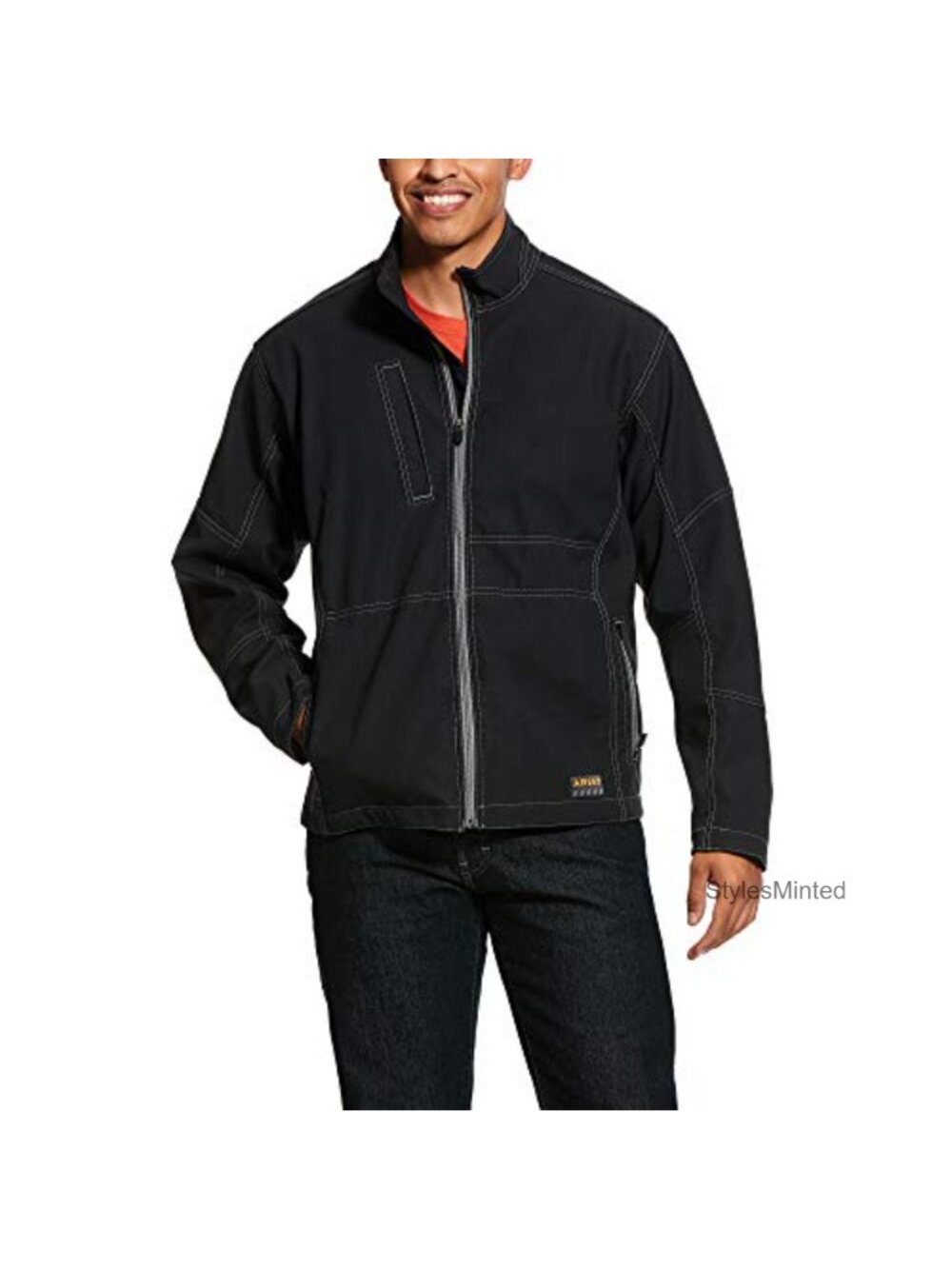 Men's Rebar Stretch Canvas Softshell Jacket Work Outdoor Wind Water Resistant